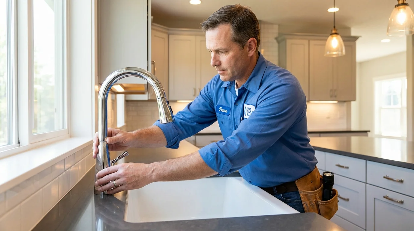 Kitchen faucet installation by Johns Plumbing LLC in Northville