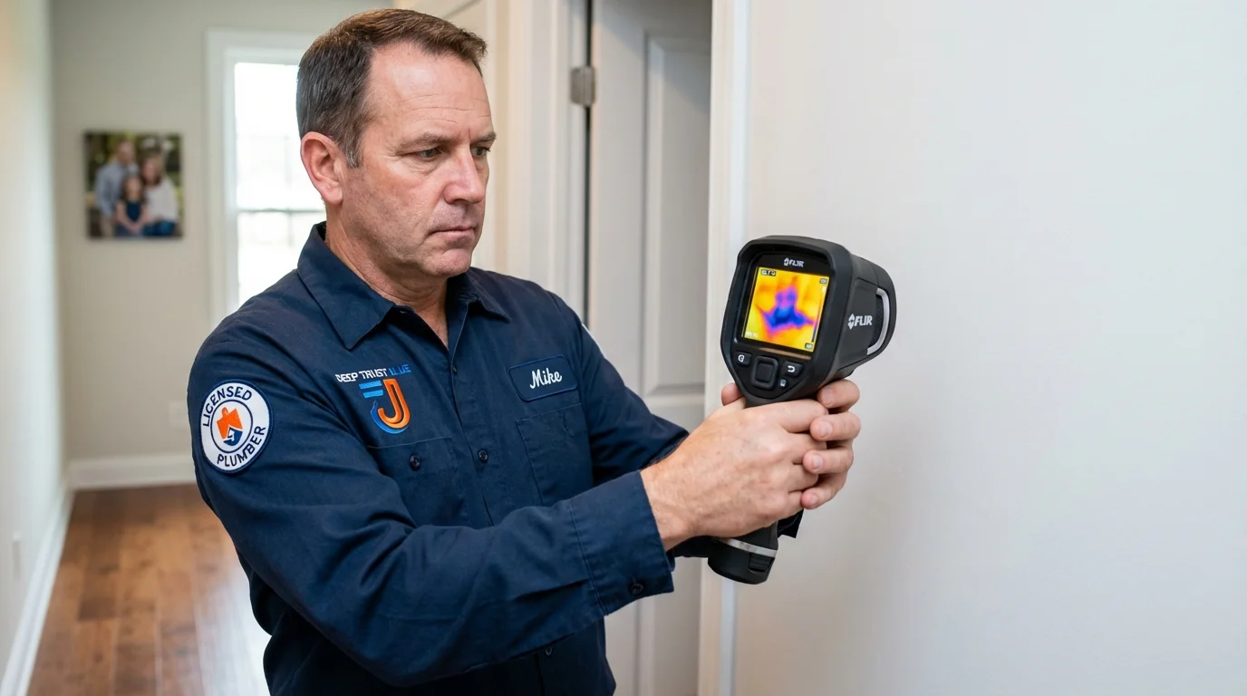Thermal imaging leak detection by Johns Plumbing LLC in Northville